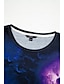 abordables T-shirts-Mujer Camiseta Graphic Galaxia Diario Fin de semana Estampado Morado Manga Corta Básico Escote Redondo