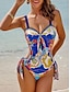 preiswerte Einteiler-Damen Badeanzug Einteiliger Kostüm Knoten Entfernbarer Polster