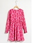 economico Print Dresses-Princess Floral Elastic Cuff Mini Dress