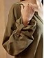 economico Tops &amp; Blouses-Camicetta donna cotone lino collo V manica lunga verde prato elegante