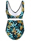 cheap Bikini-Shirred Floral Bikini Swimwear