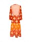 preiswerte Print Dresses-Tassel Fringe Flower V Neck Midi Dress