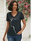 cheap Women&#039;s T-shirts-Women&#039;s T shirt Tee Cat Graphic Patterned Daily Weekend 3D Cat Short Sleeve T shirt Tee V Neck Print Basic Essential Black S / 3D Print