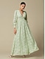 cheap Sale-Floral V Neck Jacquard Maxi Dress