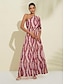 baratos Print Dresses-Print One Shoulder Maxi Dress
