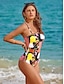 cheap One-Pieces-Abstract Art One Shoulder Swimsuit