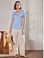 preiswerte T-shirts-Damen Baumwolle Kurzarm Modern V Ausschnitt Regular Fit Sommer Shirt