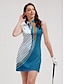 abordables robes zippées-Robe de golf pour femmes en bleu et rouge  sans manches  protection solaire  tenue de tennis à pois  tenue de golf pour dames