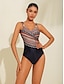 billige One-pieces-Floral Print V neck Triangle One piece Swimsuit