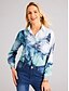 preiswerte Tops &amp; Blouses-Damen Hemd Bluse Graphic Abstrakt Casual Täglich Taste Bedruckt Blau Langarm Elegant Modisch Basic Hemdkragen Frühling Herbst