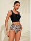 preiswerte Tankini-Frauen Leopard Druck Quadrat Badeanzug Bikini