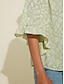 billige Blouses-Mesh Sleeve Ruffle Peplum Casual Shirt