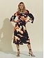 abordables Print Dresses-Vestido Midi Estampado para Mujer