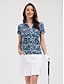 cheap Polo Top-Floral Leaf Polo Shirt  Sun Protection Golf Wear