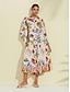 baratos Print Dresses-Vestido Midi de Verão para Mulher com Estampa Floral