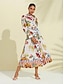 baratos Print Dresses-Vestido Midi de Verão para Mulher com Estampa Floral