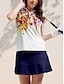 abordables Polo Top-Floral Sleeveless Golf Polo Shirt
