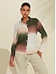 billige Sale-Kvinnens Casual Linen Skjorte med Gradient Design