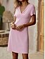 preiswerte Minikleider-Damen Casual kleid Minikleid Hauptstadt Knoten vorne Täglich Verabredung Elegant Vintage V Ausschnitt Kurzarm Rosa Marineblau Farbe