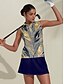 abordables Golf-Leaf Print Sleeveless Golf Polo Shirt