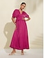 abordables Sale-Elegant Drawstring Maxi Dress