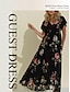 billige Sale-Floral V Neck Flounced Maxi Dress