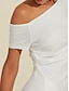 economico Vestiti mini-Solid One Shoulder Asymmetric Dress