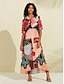 abordables New to Sale-Rainbow Human Face Print Maxi Dress