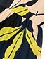 billige Print Dresses-Elegant Leaf Pattern V Neck Midi Dress