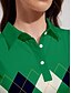 preiswerte Polo Top-Golf Polo Shirt für Frauen in Grün  langärmlig  mit UV Schutz und Karomuster für den Herbst Winter  Damen Golfbekleidung  Outfit für den Golfsport