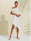 economico Vestiti mini-Solid One Shoulder Asymmetric Dress