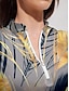 economico abiti con cerniera-Women&#039;s Sleeveless Golf Dress   Pink Navy Blue Leaf Design