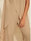 billige Two Piece Sets-Solid Wrap Round Casual Trousers &amp; Short Sleeve T Shirt