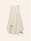 cheap Two Piece Sets-Satin Casual Drawstring Top &amp;  Pleated Belted Skirt Set