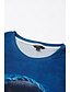 baratos T-shirts-Mulheres Camiseta Preto Azul Azul Claro Gráfico Gato Imprimir Manga Curta Diário Final de semana Básico Decote Redondo Padrão Gato 3D S