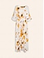 cheap Print Dresses-Satin Loose Floral Print Maxi Dress