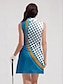 abordables vestidos con cremallera-Vestido de Golf Mujer Azul Protección Solar Sin Mangas Outfit Tenis Lunares Ropa Apparel