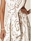 abordables Print Dresses-Pocket Sleeveless Maxi Shirt Dress