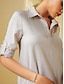 billige Uformelle kjoler-Pure Tencel Lapel Mini Shirt Dress