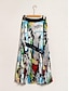 billige Skirts-Printed Tencel Spandex Pleated Maxi Skirt
