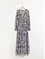 economico Print Dresses-Vestito Lungo da Donna con Stampa Floreale in Chiffon