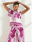 abordables Blouses-Tropical Print Elegant Shirt