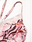 baratos Peça única-Lace Trim Floral Triangle Swimsuit