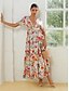 preiswerte Print Dresses-Floral Print Crossover Maxi Dress