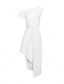 baratos Mini Vestidos-Asymmetric Solid Midi Dress