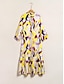 baratos Print Dresses-Satin Rainbow Print Maxi Dress