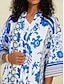 abordables Blouses-Satin Floral Stripe Cardigan T shirt