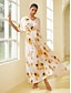 abordables Print Dresses-Floral Drawstring Maxi Dress