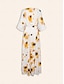 billige Print Dresses-V Neck Floral Print Maxi Dress