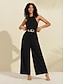 abordables Combinaisons-Chiffon Belted Jumpsuit